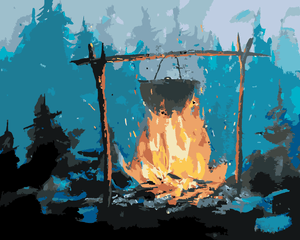 Goblen cu diamante - FOC ÎN PĂDURE