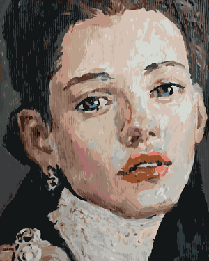 Goblen cu diamante - PORTRET FEMEIE PRIVIRE PĂTRUNZĂTOARE
