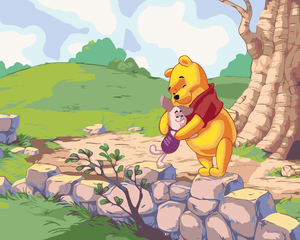 Goblen cu diamante - Pictură pe numere -WINNIE THE POO...