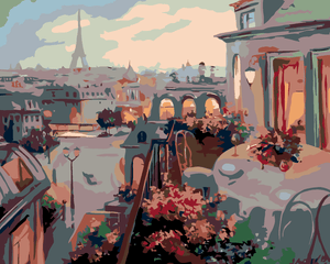 Goblen cu diamante - PARIS PRIVIT DE LA BALCON