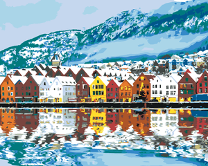 Goblen cu diamante - ORAȘUL BERGEN DIN NOVEGIA