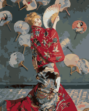 Goblen cu diamante - CAMILLE MONET ÎN COSTUM JAPONEZ (...