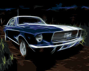 Goblen cu diamante - FORD MUSTANG ALBASTRU