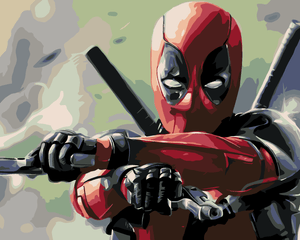 Goblen cu diamante - DEADPOOL CU PISTOALE DE ȚINTĂ