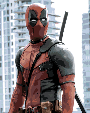 Goblen cu diamante - Pictură după numere - DEADPOOL CU...