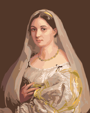 Goblen cu diamante - FEMEIA CU VOAL (RAFFAELLO SANTI)