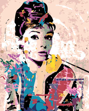 Goblen cu diamante - PICTURĂ CU AUDREY HEPBURN