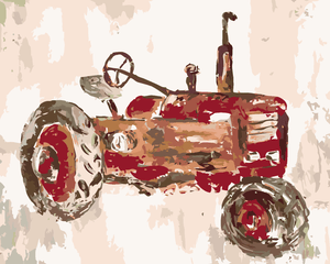 Goblen cu diamante - TRACTOR ROȘU (HALEY BUSH)