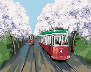Goblen cu diamante - TRAMVAIE PRINTR-O ALEE CU CIREȘI