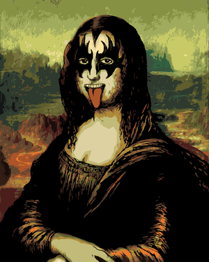 Goblen cu diamante - MONA LISA CA ROCK STAR