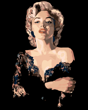 Goblen cu diamante - MARILYN MONROE ÎNTR-O ROCHIE NEAGRĂ