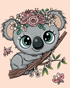 Goblen cu diamante - URS KOALA PE O CREANGĂ