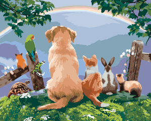 Goblen cu diamante - ANIMALE PRIVIND CURCUBEUL (HOWARD...