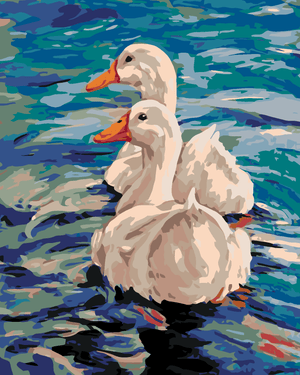 Goblen cu diamante - DOUĂ GÂȘTE PE APĂ