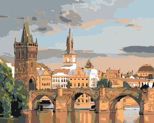 Goblen cu diamante - PRAGA - PICTURĂ CU PODUL CHARLES