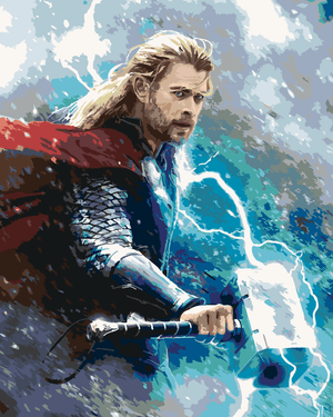 Goblen cu diamante - THOR CU MJOLNIR ÎN FURTUNĂ