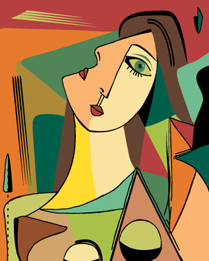 Goblen cu diamante - FEMEIE STIL CUBIST ABSTRACT