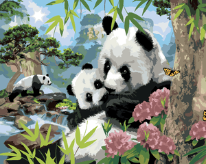 Goblen cu diamante - URȘI PANDA ÎN NATURĂ (HOWARD ROBI...