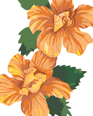 Goblen cu diamante - FLORI DE HIBISCUS PORTOCALII (ALE...