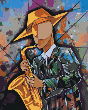 Goblen cu diamante - MUZICIAN STIL CUBIST
