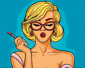 Goblen cu diamante - BLONDĂ RUJATĂ, STIL POP-ART