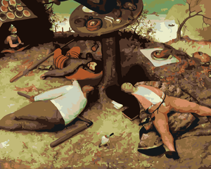 Goblen cu diamante - TĂRÂMUL COCKAIGNE (PIETER BRUEGEL)