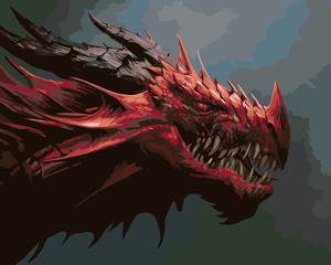 Goblen cu diamante - DRAGON ROȘU