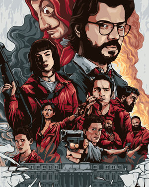 Goblen cu diamante - LA CASA DE PAPEL COMPOZIȚIE DE PE...