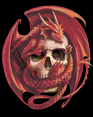 Goblen cu diamante - CRANIU ȘI DRAGON