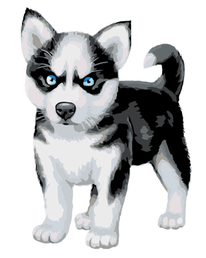 Goblen cu diamante - CÂINE HUSKY CU OCHI ALBAȘTRI