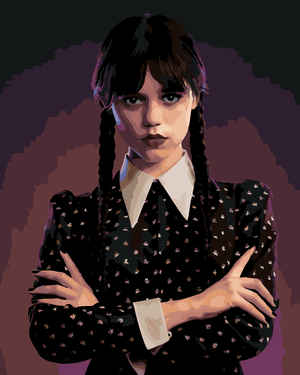 Goblen cu diamante - Pictură pe numere -WEDNESDAY ADDAMS