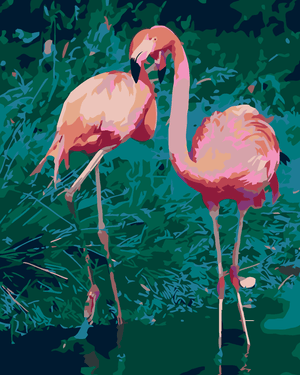 Goblen cu diamante - DOI FLAMINGO