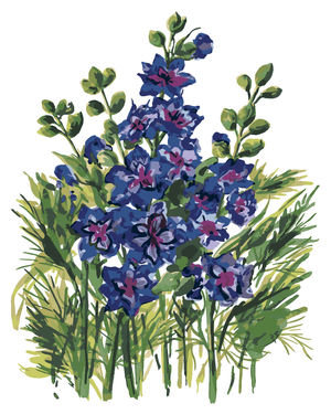 Goblen cu diamante - FLORI DE LARKSPUR (ALEXANDRIA GIL...