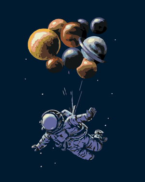 Goblen cu diamante - ASTRONAUT ȘI BALOANE