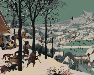 Goblen cu diamante - VÂNĂTORI PRIN ZĂPADĂ (PIETER BRUE...