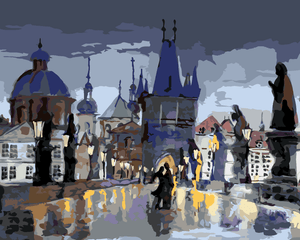 Goblen cu diamante - PODUL DIN PRAGA, PICTURĂ ABSTRACT...