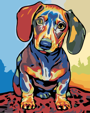 Goblen cu diamante - PICTURĂ ABSTRACTĂ, CÂINE DACHSUND