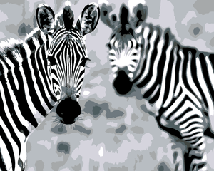 Goblen cu diamante - DOUĂ ZEBRE
