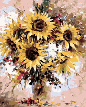 Goblen cu diamante - BUCHET CU FLORI DE SOARE