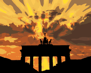 Goblen cu diamante - APUS DE SOARE ÎN BERLIN