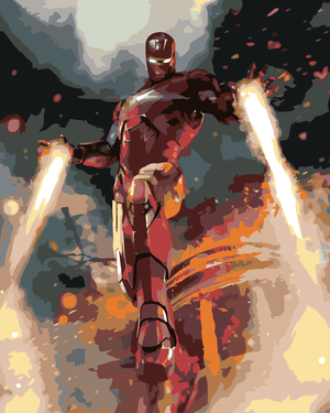 Goblen cu diamante - Pictură după numere - IRON MAN ÎN...