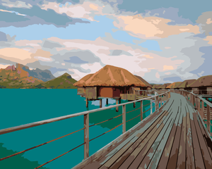 Goblen cu diamante - MALDIVE - CASE (DENNIS FRATES)