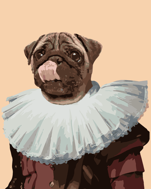 Goblen cu diamante - CÂINE ARISTOCRAT - PUG