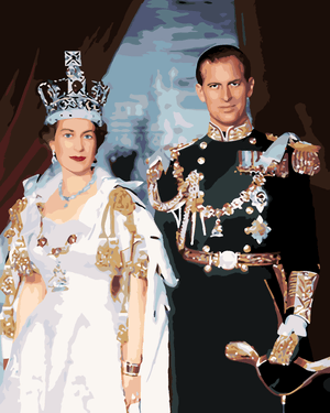 Goblen cu diamante - REGINA ELISABETA A II-A ȘI PRINȚU...