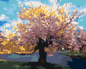 Goblen cu diamante - SAKURA DE LÂNGĂ PÂRÂU