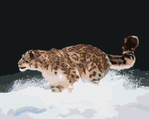 Goblen cu diamante - LEOPARD DE ZĂPADĂ ALERGÂND PRIN Z...