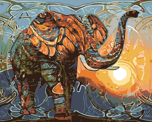 Goblen cu diamante - ELEFANT, PICTURĂ ABSTRACTĂ