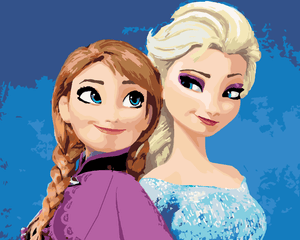 Goblen cu diamante - Pictură după numere - ELSA ȘI ANN...