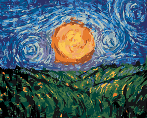 Goblen cu diamante - APUS DE SOARE DE VAN GOGH