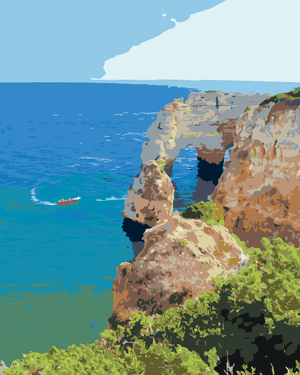 Goblen cu diamante - PEISAJ DE VARĂ COASTĂ DIN PORTUGALIA